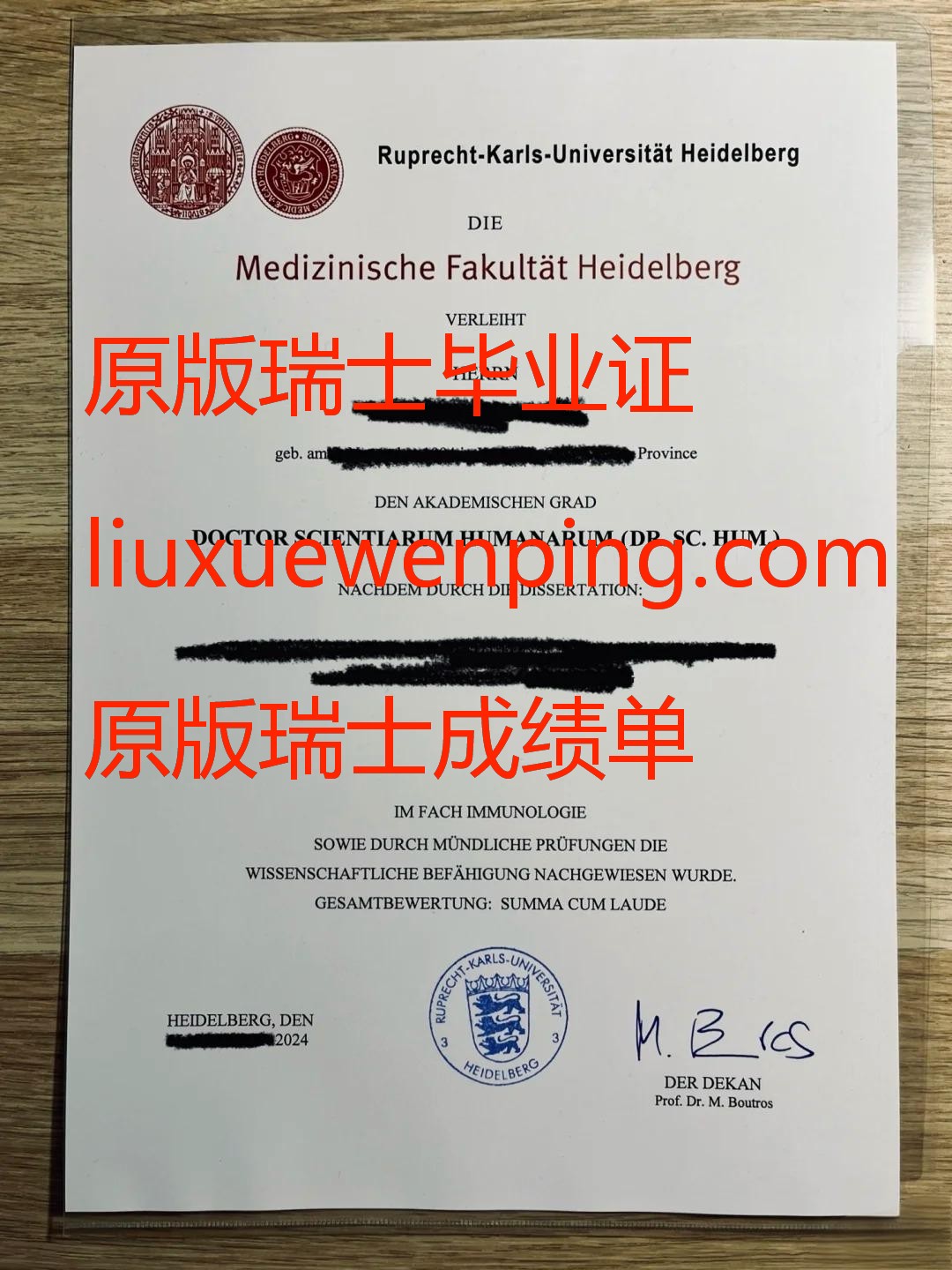 办瑞士毕业证